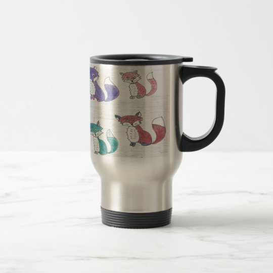 Funky Foxes Pattern Travel Mug