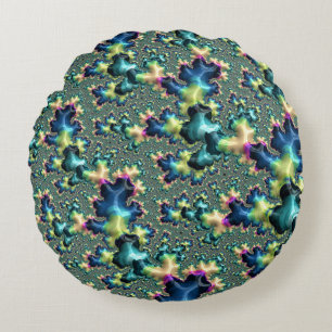 Funky Fractal Round Pillow