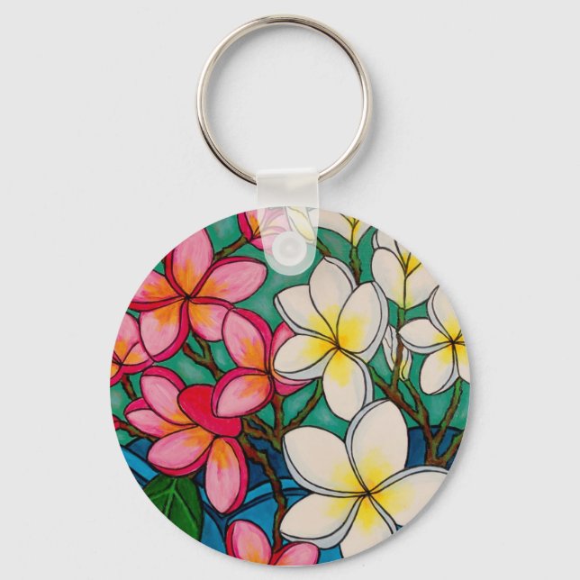 Funky Frangipani Key Chain (Front)