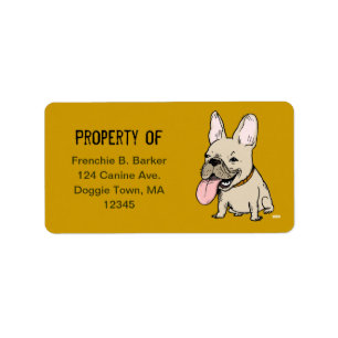 Funky French Bulldog Cartoon Chien Étiquettes de l