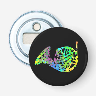 Funky French Horn T-Shirt Throw Pillow Magnet Keyc Bottle Opener