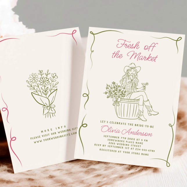 Funky Fresh Off the Market Bridal Shower Invitation (Creator Uploaded)