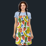 Funky Fruits & Veggies Unique Healthy Chef   Apron<br><div class="desc">This hand made pattern makes an awesome apron. Change the background colour or add texts. Check out my shop for more or let me know if you'd like something custom!</div>