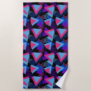 Funky Fun 80's 90's Geometric Pattern Beach Towel