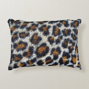 funky fun fluffy leopard print pattern accent pillow