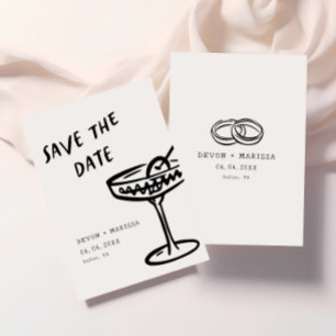 Funky + Fun Modern Retro Illustrated Wedding Save The Date