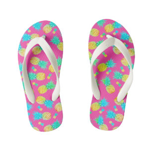 Funky Fun Pineapple Print   Colourful Kid's Flip Flops
