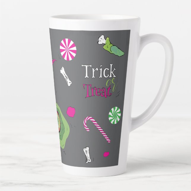 Funky Fun Trick Or Treat! Sweet Death And Candy Latte Mug (Right)