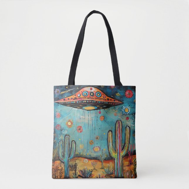 Funky Fun UFO  Tote Bag (Front)