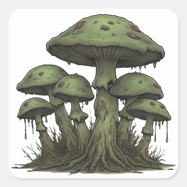Funky Fungi  Square Sticker (Front)
