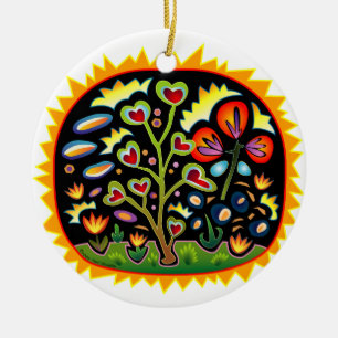 Funky Garden Ceramic Ornament