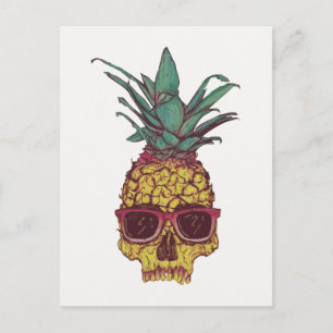Funky Geek Cool Pineapple Punk Postcard