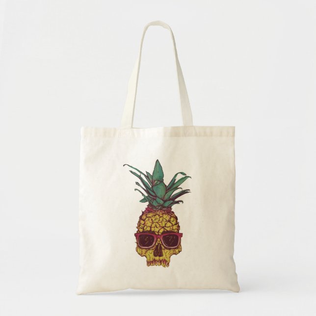 Funky Geek Cool Pineapple Punk Tote Bag (Front)