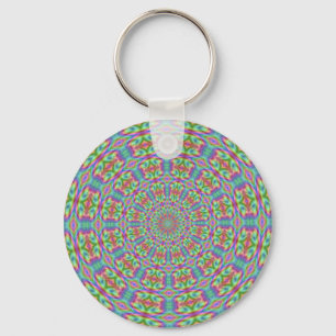 Funky Geometric 60s Pop Art Keychain