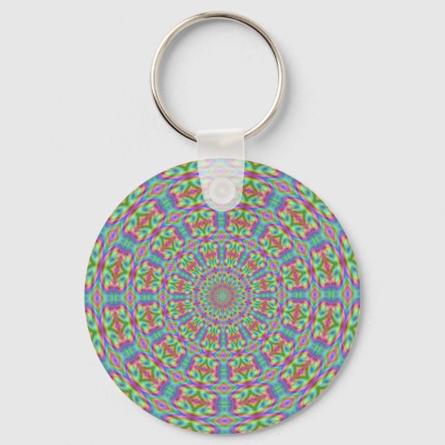 Funky Geometric 60s Pop Art Keychain (Front)