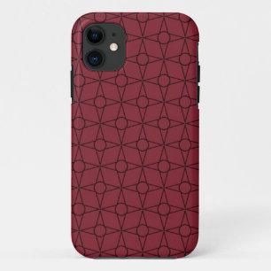 Funky Geometric BT iPhone 5 Case, Maroon iPhone 11 Case