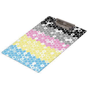 Funky Geometric Mod Abstract Polygender Pride Flag Clipboard