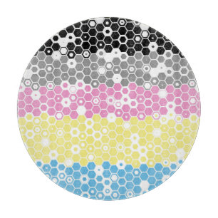 Funky Geometric Mod Abstract Polygender Pride Flag Cutting Board
