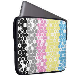 Funky Geometric Mod Abstract Polygender Pride Flag Laptop Sleeve