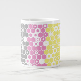 Funky Geometric Mod Abstract Polygender Pride Flag Large Coffee Mug