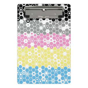 Funky Geometric Mod Abstract Polygender Pride Flag Mini Clipboard