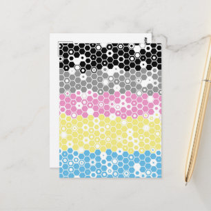 Funky Geometric Mod Abstract Polygender Pride Flag Postcard