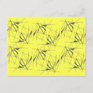Funky geometric pattern postcard