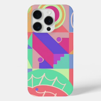 Funky Geometric Patterns Multicolor iPhone 15 Pro Case