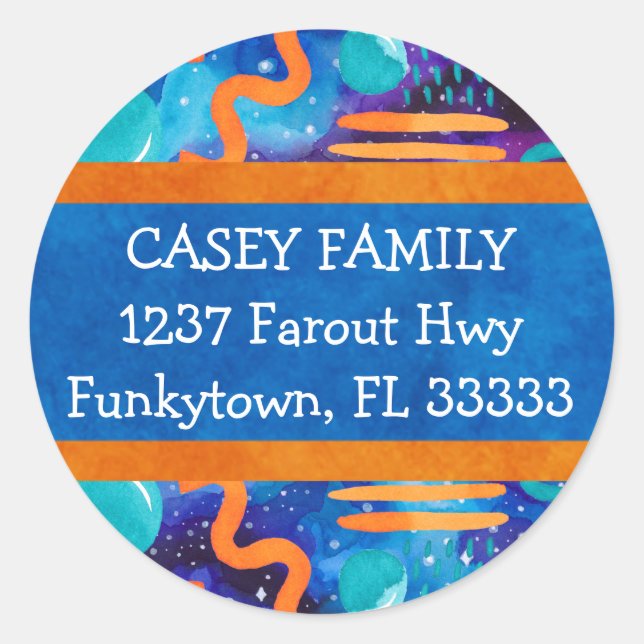 Funky Geometrics Return Address Label (Front)