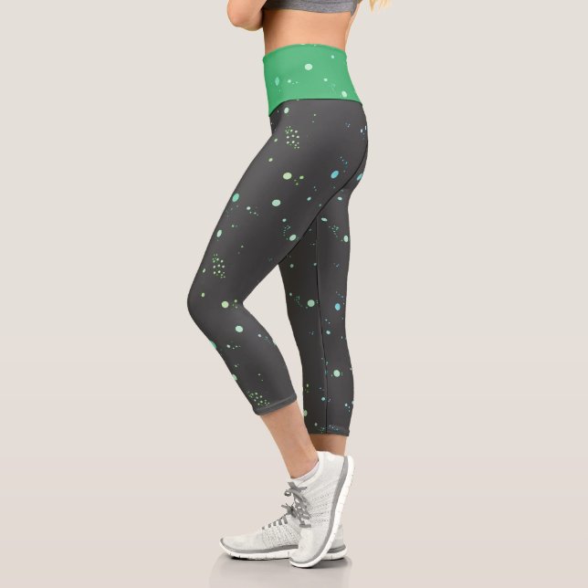 Funky Geometry Abstract Art Dots Leggings (Left)