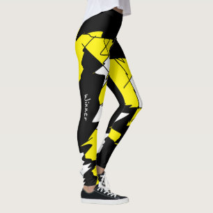 Funky Geometry Abstract Art Sport Winner Leggings