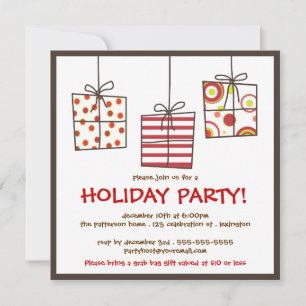 Funky Gifts Holiday Grab Bag Party Invitation