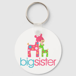 Funky Giraffe Big Sister Tshirt Keychain