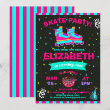 Funky Girl Roller Skate Chalkboard Birthday Party