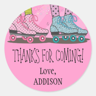 Funky Girls Roller Skating Favour Stickers