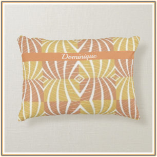 Funky Gold and White Tribal Pattern  Accent Pillow