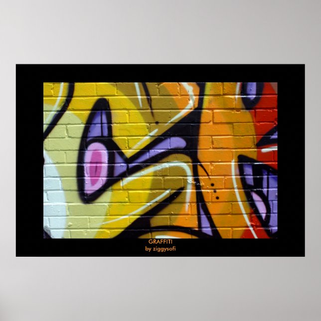funky graffiti poster print (Front)
