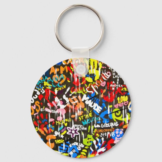 funky graffitis keychain (Front)