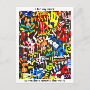 funky graffitis postcard