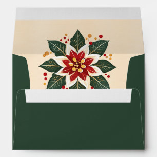 Funky Green and Orange Poinsettia Envelope