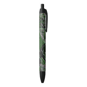 Funky Green Army Camo Black Ink Pen