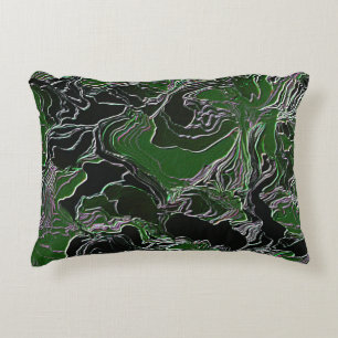Funky Green Army Camo Decorative Pillow