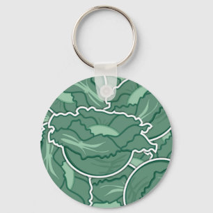 Funky green cabbage keychain
