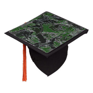 Funky Green Camo Graduation Cap Topper