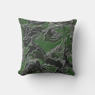 Funky Green Camo Outdoor Pillow