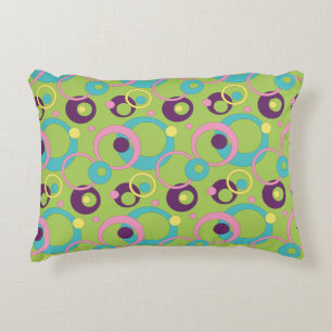 Funky Green Circles Accent Pillow