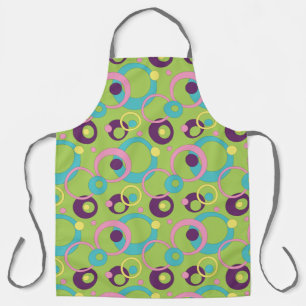 Funky Green Circles All-Over Print Apron