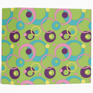 Funky Green Circles Binder