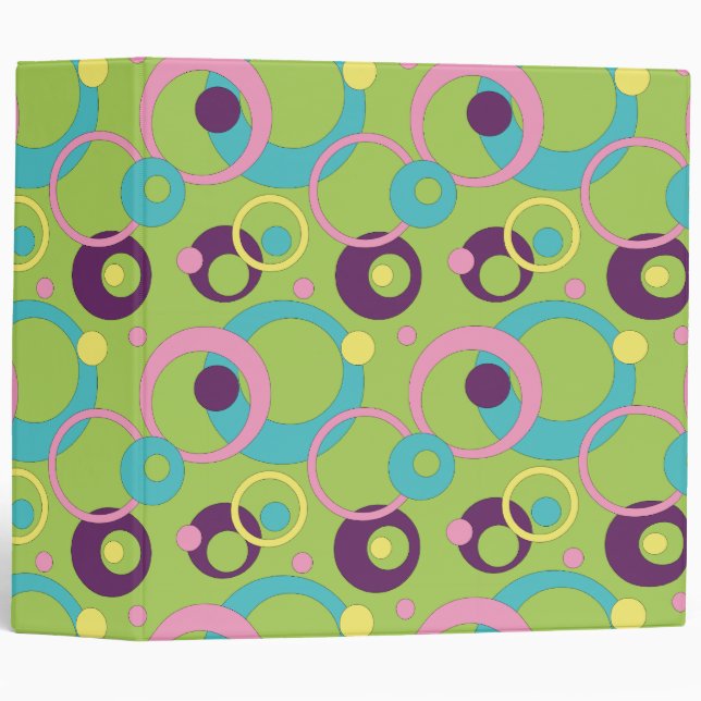 Funky Green Circles Binder (Front/Spine)