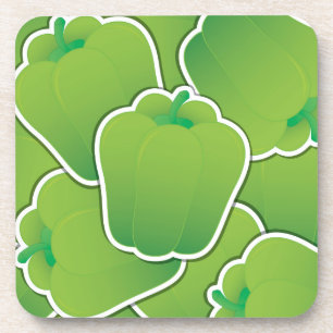 Funky green pepper coaster